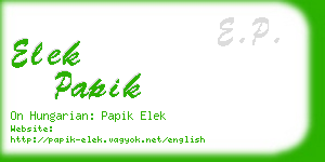 elek papik business card
